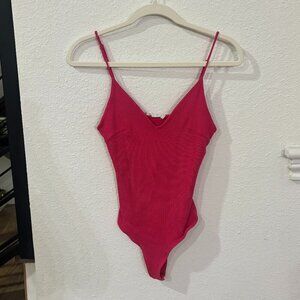 Socialite Pink V Neck Tank Top Bodysuit